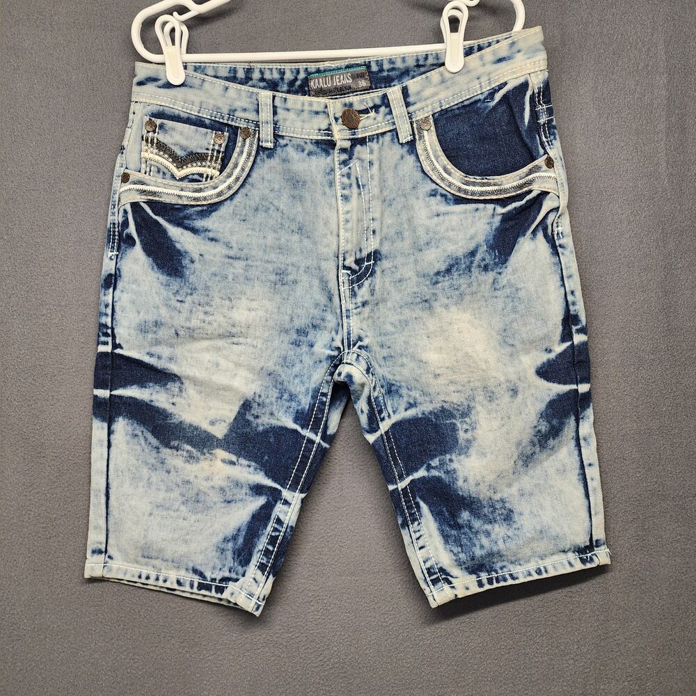 KAALU Jean Shorts Mens 35x12 Stonewashed Cotton Flap Pocket Tagged 36